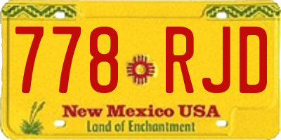 NM license plate 778RJD