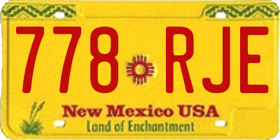 NM license plate 778RJE