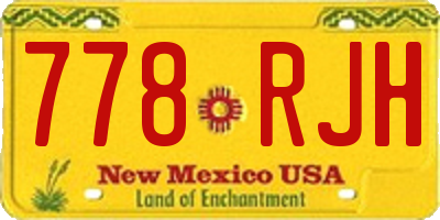 NM license plate 778RJH