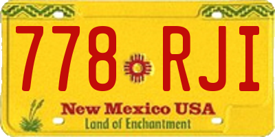 NM license plate 778RJI