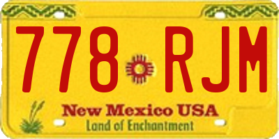 NM license plate 778RJM
