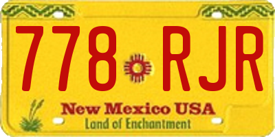 NM license plate 778RJR