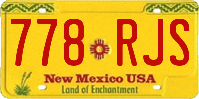 NM license plate 778RJS
