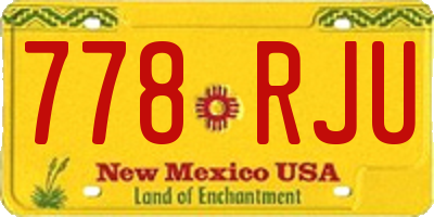 NM license plate 778RJU