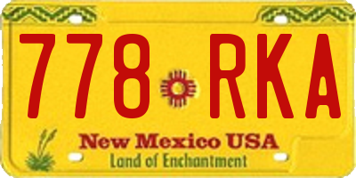 NM license plate 778RKA