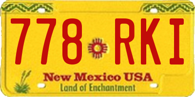 NM license plate 778RKI