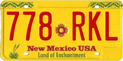 NM license plate 778RKL