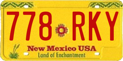 NM license plate 778RKY