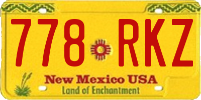 NM license plate 778RKZ