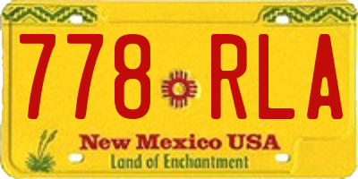 NM license plate 778RLA