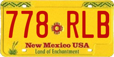 NM license plate 778RLB