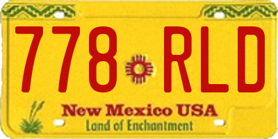 NM license plate 778RLD