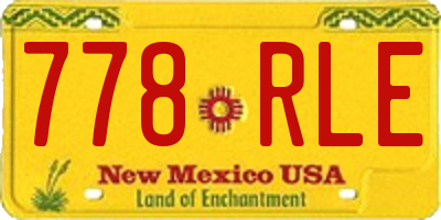 NM license plate 778RLE