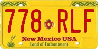 NM license plate 778RLF