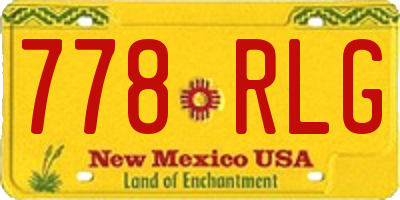 NM license plate 778RLG