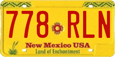 NM license plate 778RLN