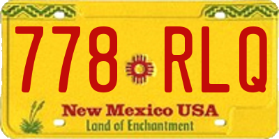 NM license plate 778RLQ