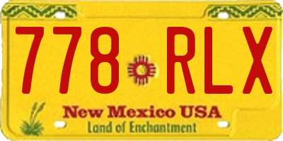 NM license plate 778RLX