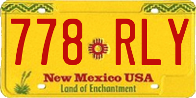 NM license plate 778RLY