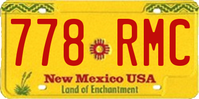 NM license plate 778RMC