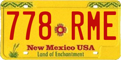 NM license plate 778RME