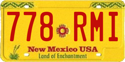 NM license plate 778RMI