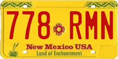 NM license plate 778RMN