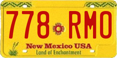 NM license plate 778RMO