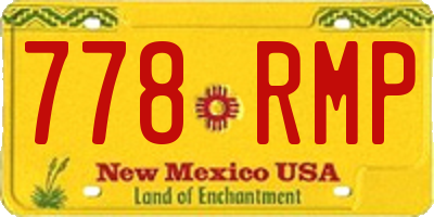 NM license plate 778RMP