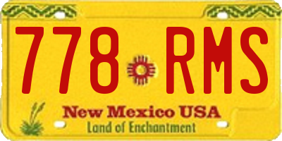 NM license plate 778RMS