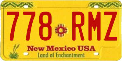 NM license plate 778RMZ