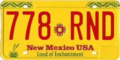 NM license plate 778RND