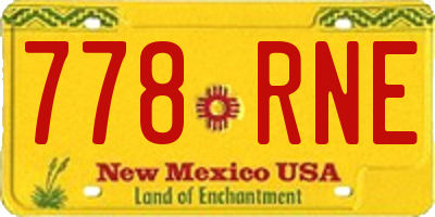 NM license plate 778RNE