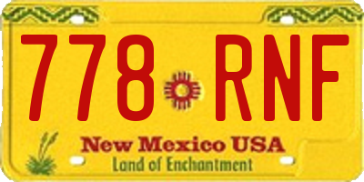 NM license plate 778RNF