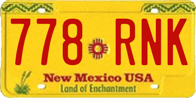 NM license plate 778RNK