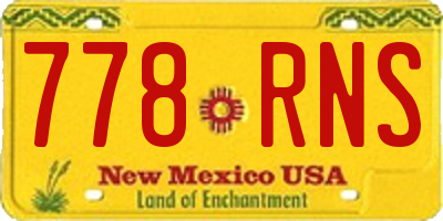 NM license plate 778RNS