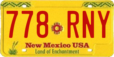 NM license plate 778RNY