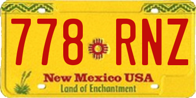 NM license plate 778RNZ