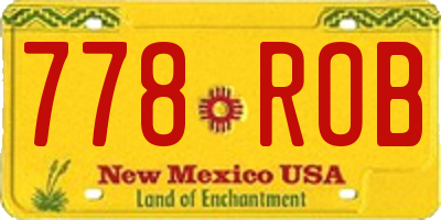 NM license plate 778ROB