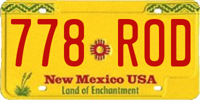 NM license plate 778ROD