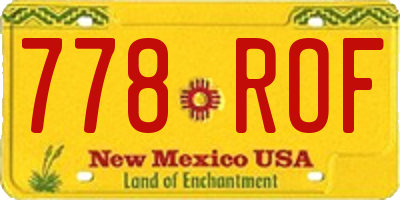 NM license plate 778ROF