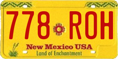 NM license plate 778ROH