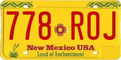 NM license plate 778ROJ