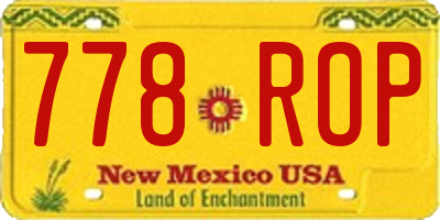 NM license plate 778ROP