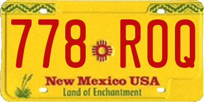 NM license plate 778ROQ