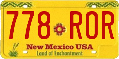 NM license plate 778ROR