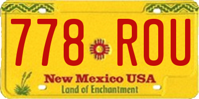 NM license plate 778ROU