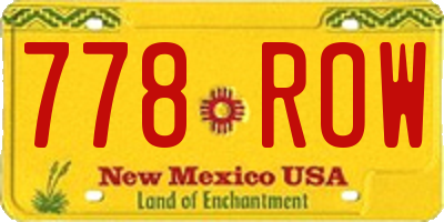 NM license plate 778ROW