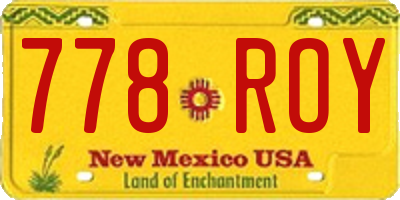 NM license plate 778ROY
