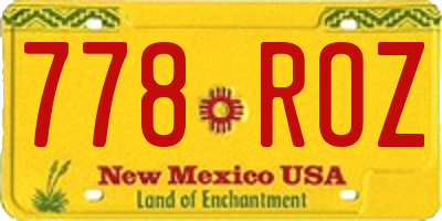 NM license plate 778ROZ